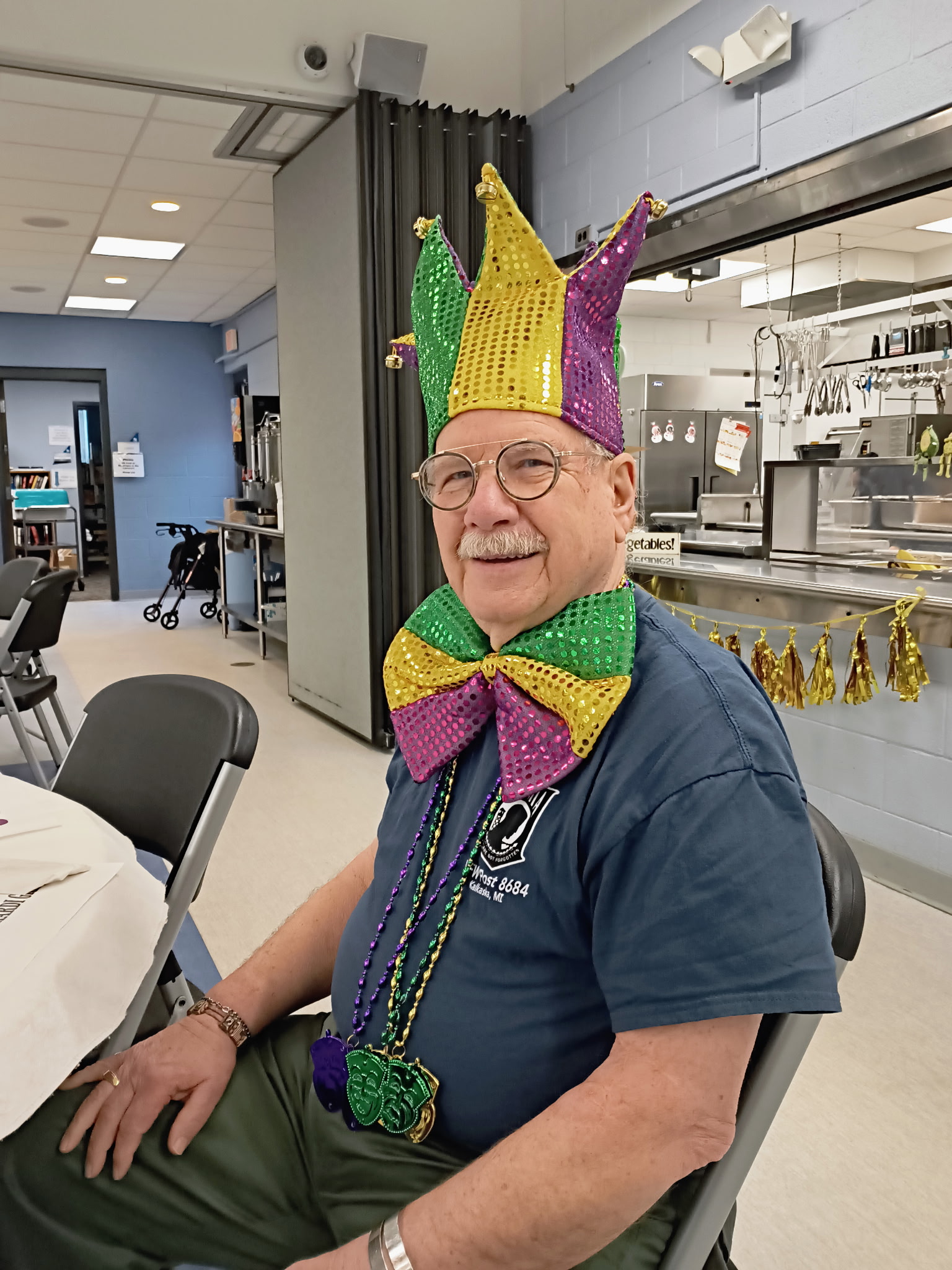 Dave Jester participating in church fellowship.